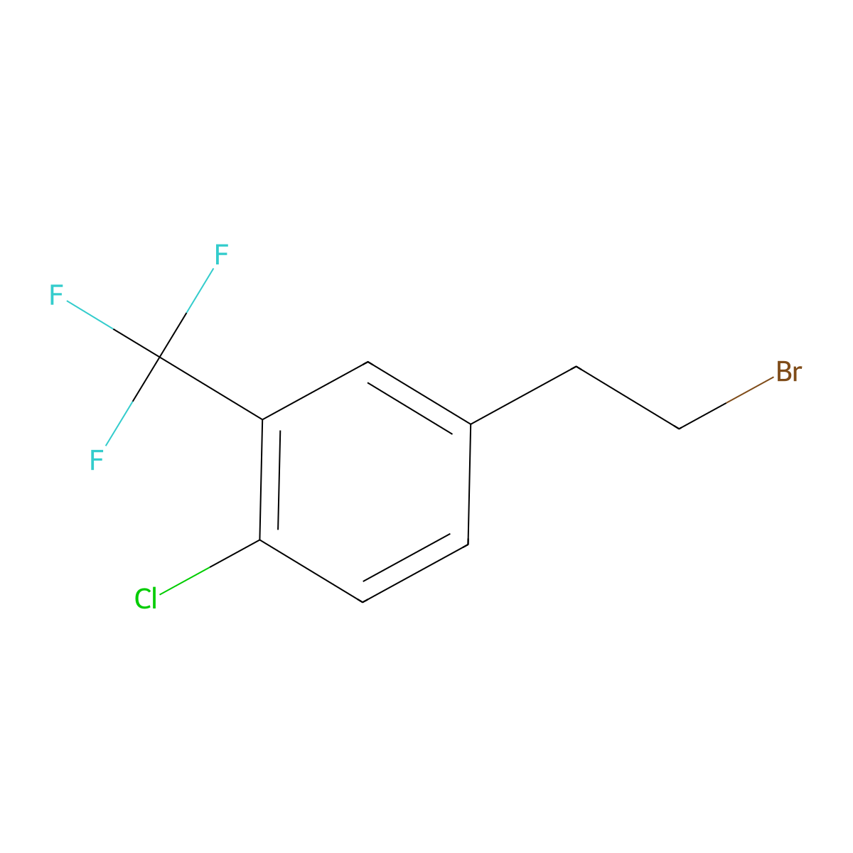 4-(2-Bromoethyl)-1-chloro-2-(trifluoromethyl)benzene molecular structure, CAS 2229211-34-9