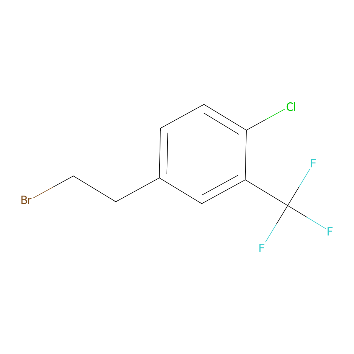 4-(2-Bromoethyl)-1-chloro-2-(trifluoromethyl)benzene molecular structure, CAS 2229211-34-9