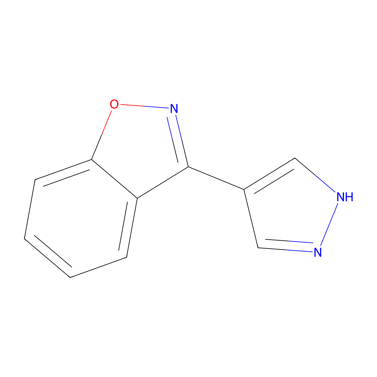 3-(1H-pyrazol-4-yl)-1,2-benzoxazole molecular structure, CAS 2229212-18-2
