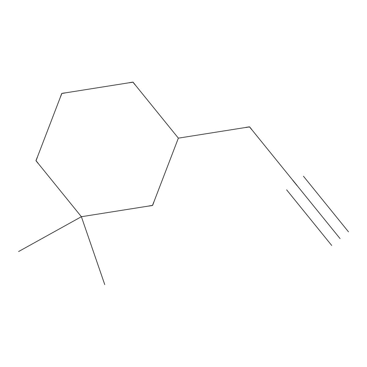 1,1-Dimethyl-3-(prop-2-yn-1-yl)cyclohexane molecular structure, CAS 2229212-42-2