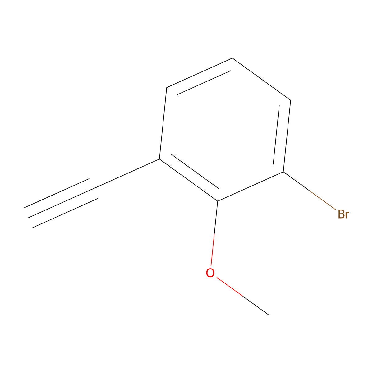 1-Bromo-3-ethynyl-2-methoxybenzene molecular structure, CAS 2229212-84-2