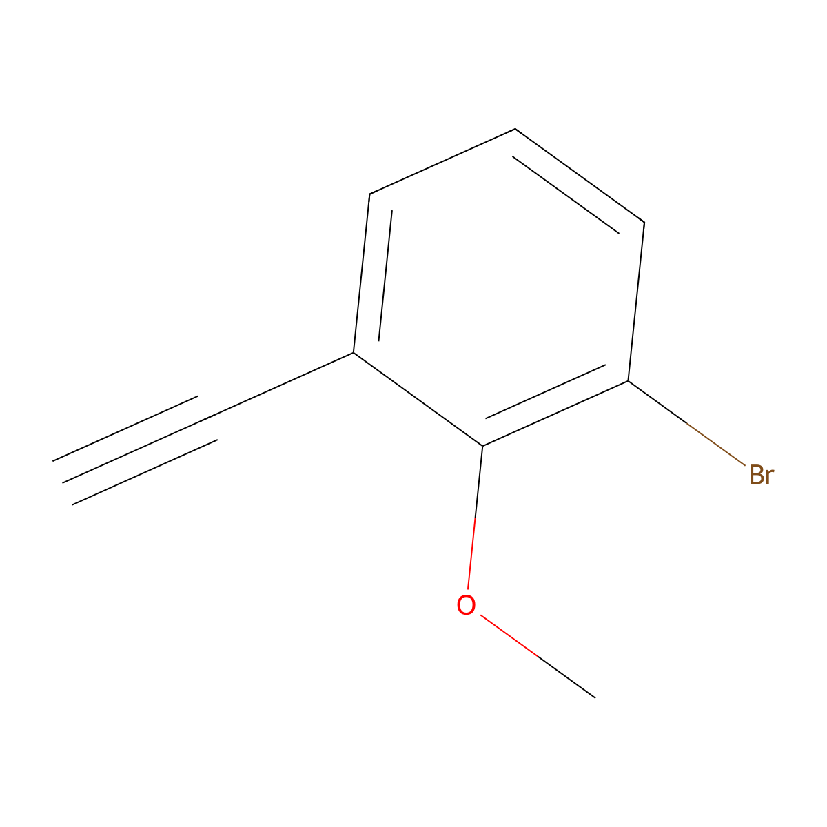 1-Bromo-3-ethynyl-2-methoxybenzene molecular structure, CAS 2229212-84-2