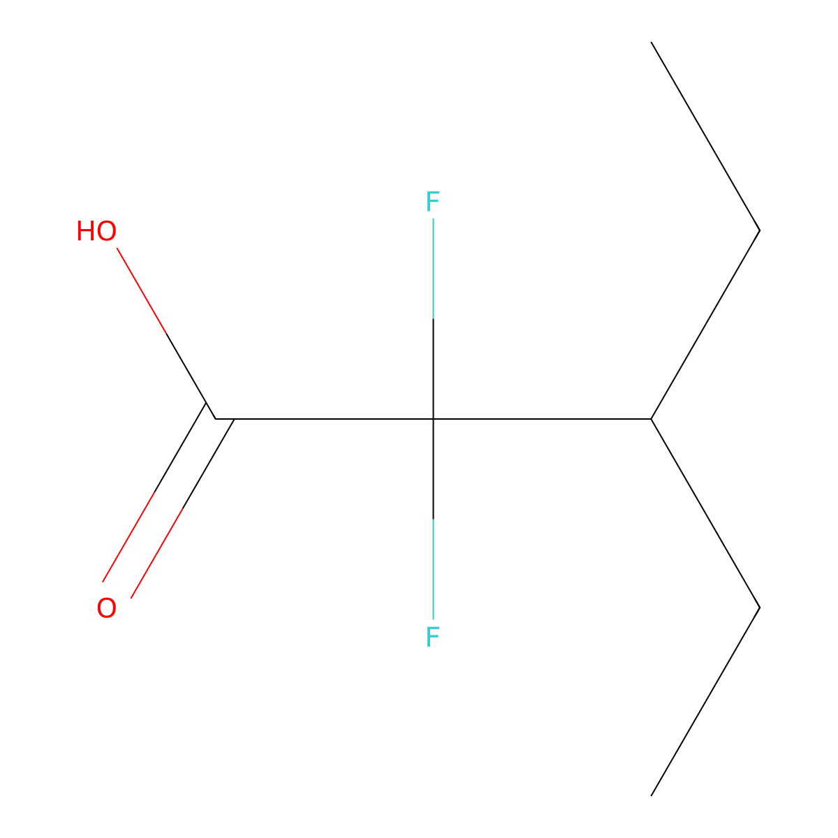 3-Ethyl-2,2-difluoropentanoic acid molecular structure, CAS 2229213-78-7