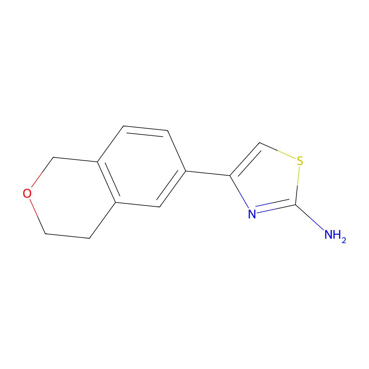 4-(3,4-dihydro-1H-2-benzopyran-6-yl)-1,3-thiazol-2-amine molecular structure, CAS 2229215-00-1