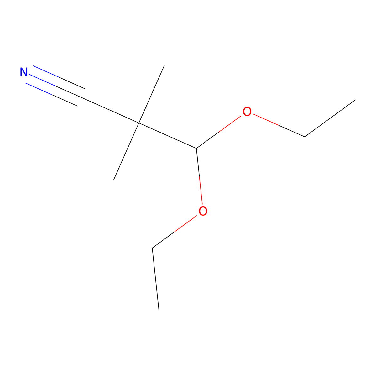3,3-Diethoxy-2,2-dimethylpropanenitrile molecular structure, CAS 2229217-00-7