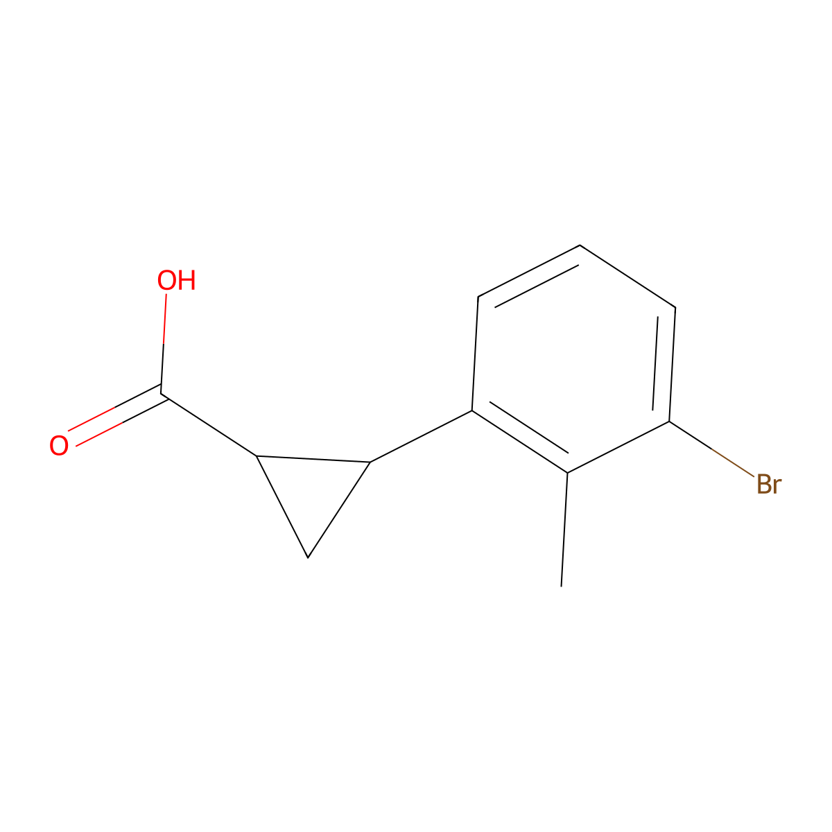 2-(3-Bromo-2-methylphenyl)cyclopropane-1-carboxylic acid molecular structure, CAS 2229217-98-3