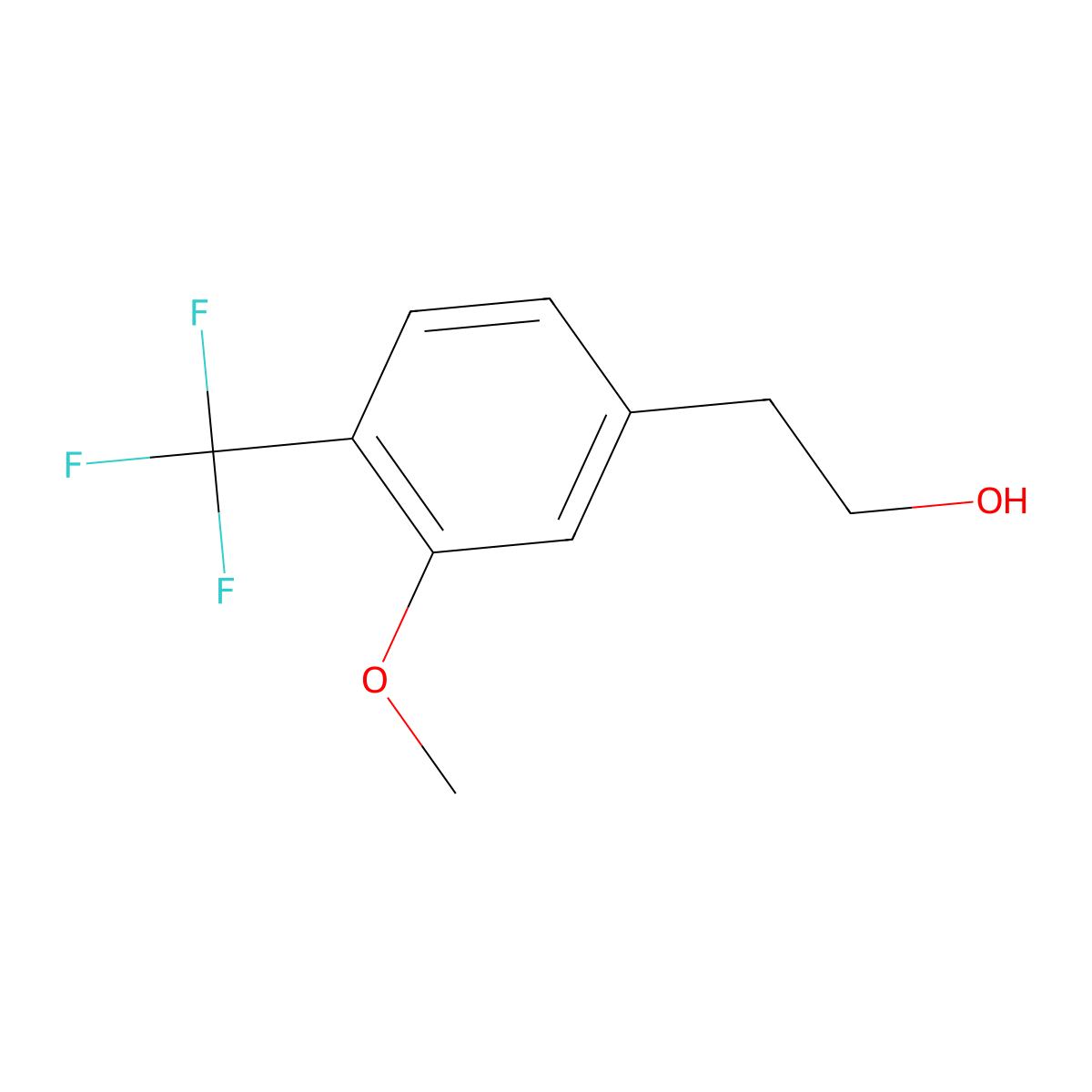 2-[3-Methoxy-4-(trifluoromethyl)phenyl]ethan-1-ol molecular structure, CAS 2229218-33-9