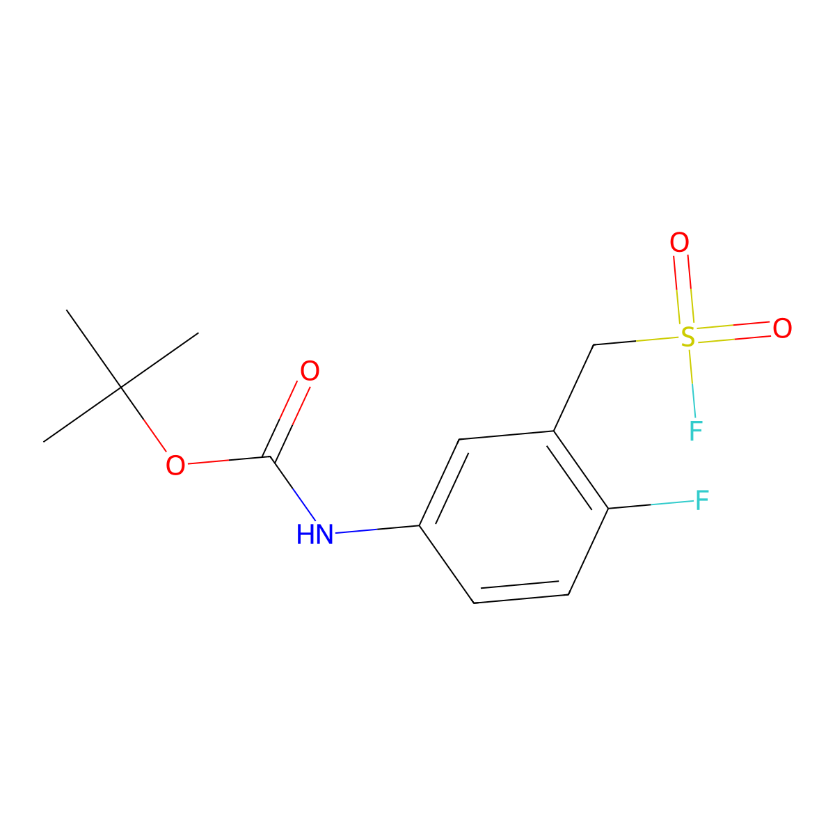 tert-butyl N-{4-fluoro-3-[(fluorosulfonyl)methyl]phenyl}carbamate molecular structure, CAS 2229219-09-2
