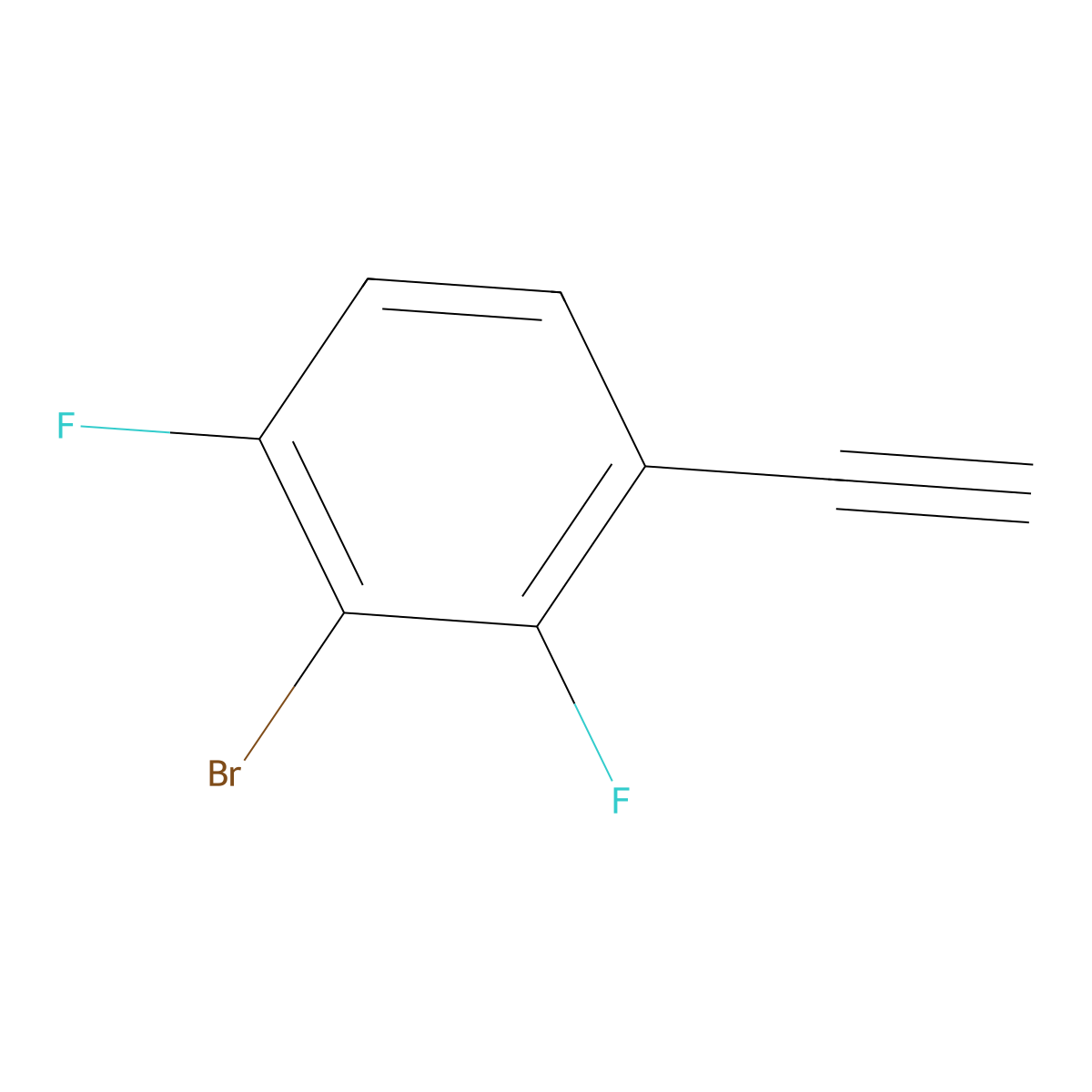 2-Bromo-4-ethynyl-1,3-difluorobenzene molecular structure, CAS 2229219-28-5