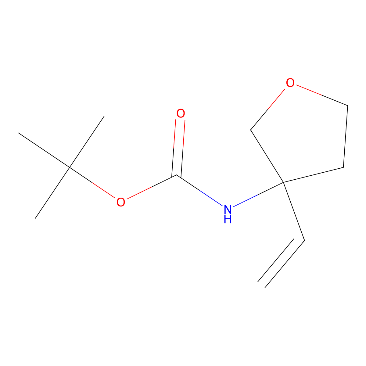tert-butyl N-(3-ethenyloxolan-3-yl)carbamate molecular structure, CAS 2229219-99-0