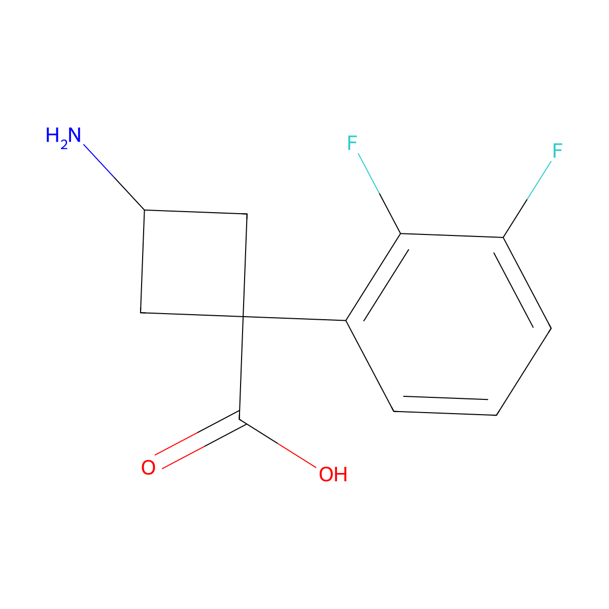 3-Amino-1-(2,3-difluorophenyl)cyclobutane-1-carboxylic acid molecular structure, CAS 2229221-07-0