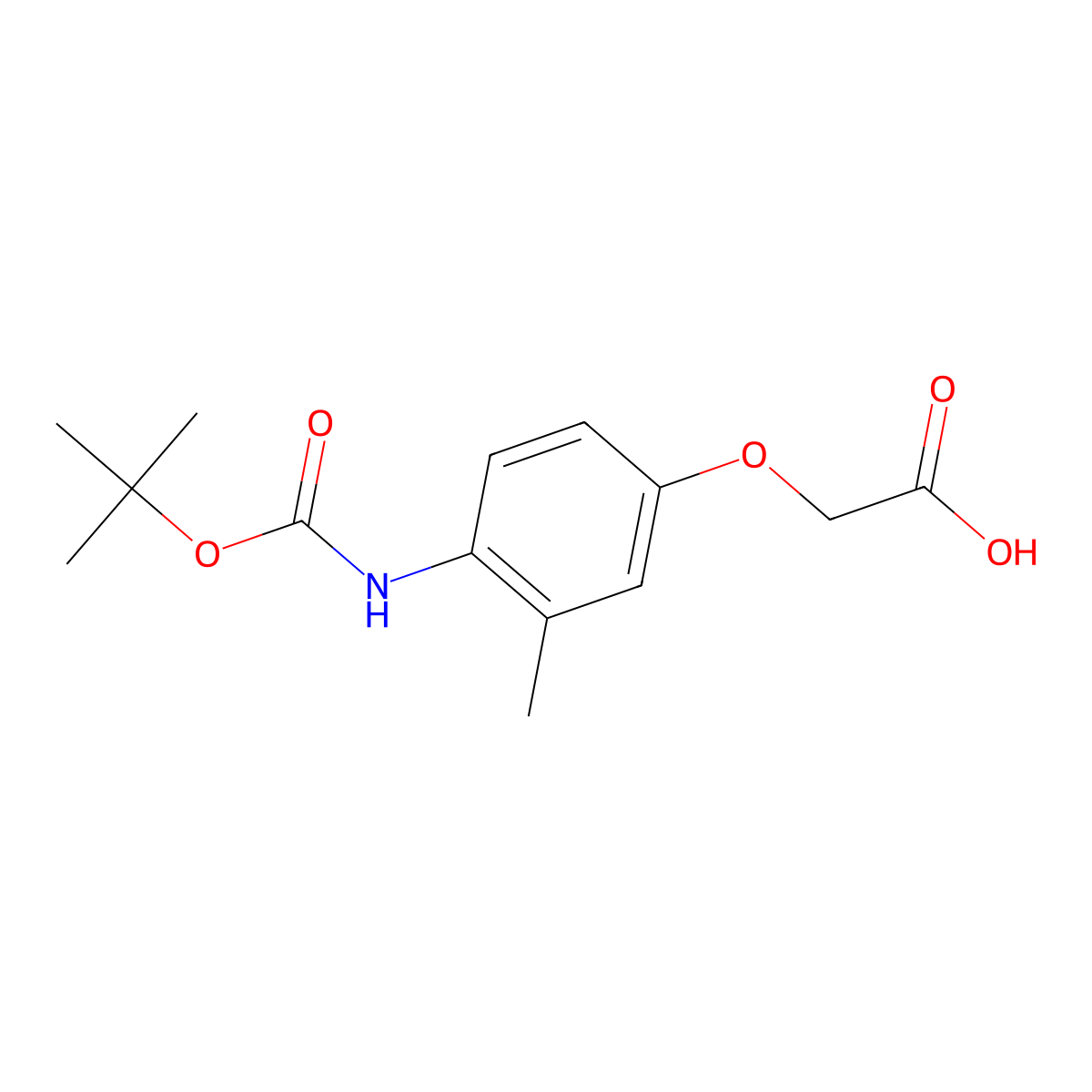 2-(4-{[(Tert-butoxy)carbonyl]amino}-3-methylphenoxy)acetic acid molecular structure, CAS 2229226-70-2