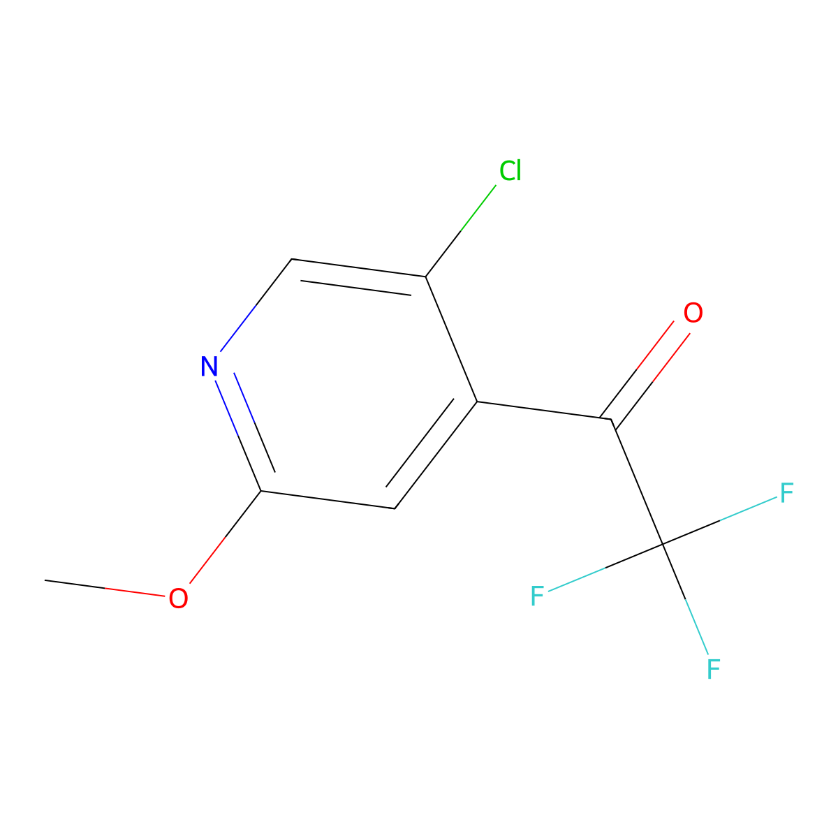 1-(5-Chloro-2-methoxypyridin-4-yl)-2,2,2-trifluoroethan-1-one molecular structure, CAS 2229226-85-9