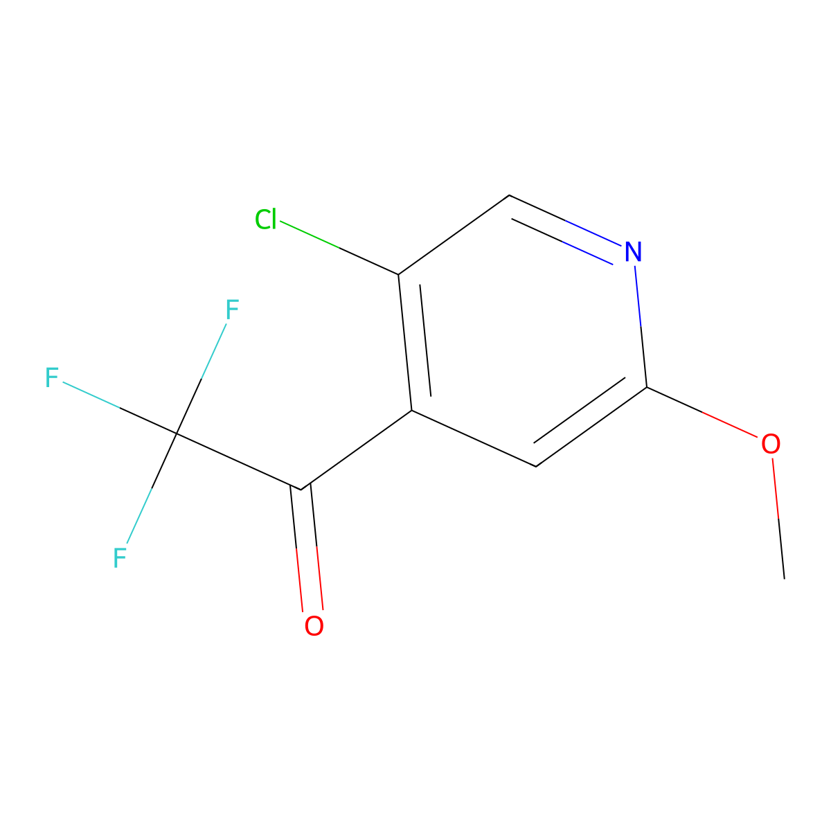 1-(5-Chloro-2-methoxypyridin-4-yl)-2,2,2-trifluoroethan-1-one molecular structure, CAS 2229226-85-9