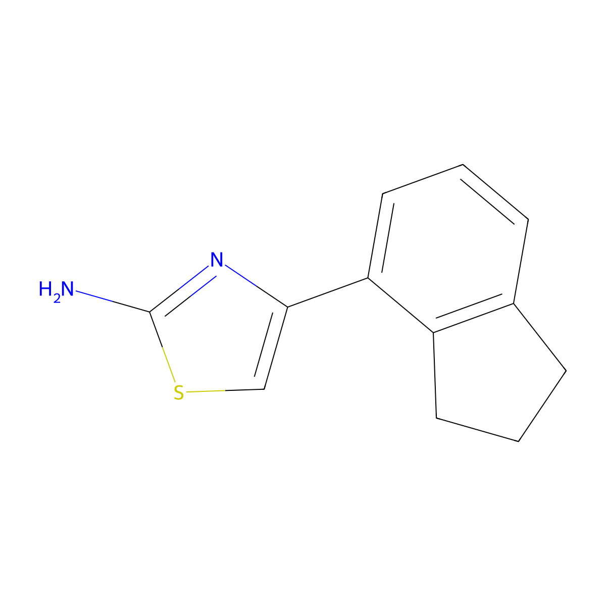 4-(2,3-dihydro-1H-inden-4-yl)-1,3-thiazol-2-amine molecular structure, CAS 2229227-88-5