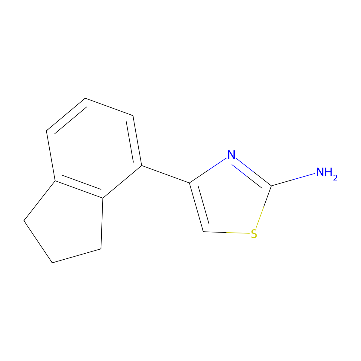 4-(2,3-dihydro-1H-inden-4-yl)-1,3-thiazol-2-amine molecular structure, CAS 2229227-88-5