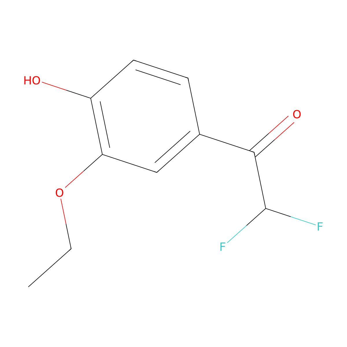 1-(3-Ethoxy-4-hydroxyphenyl)-2,2-difluoroethan-1-one molecular structure, CAS 2229229-57-4