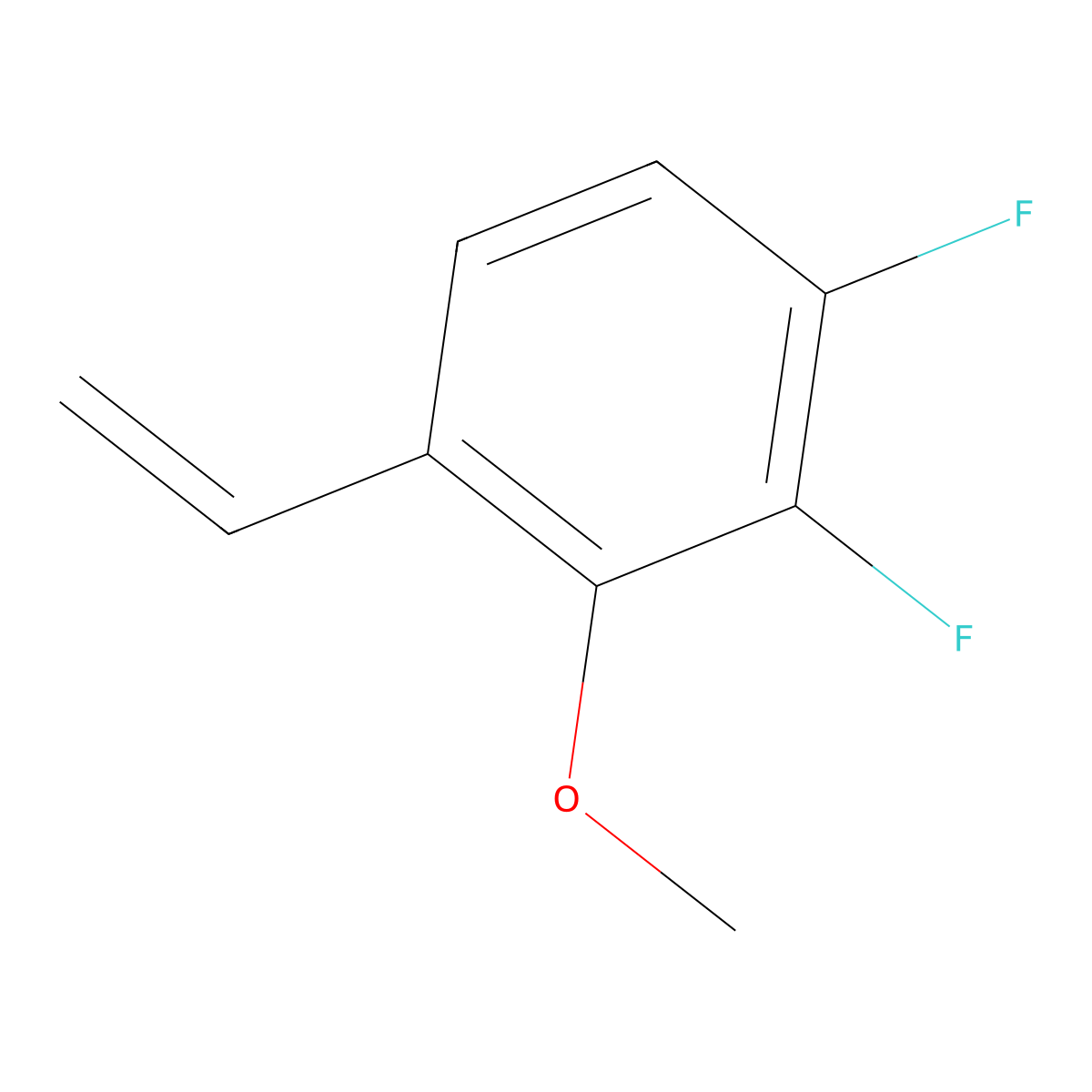 1-Ethenyl-3,4-difluoro-2-methoxybenzene molecular structure, CAS 2229229-77-8
