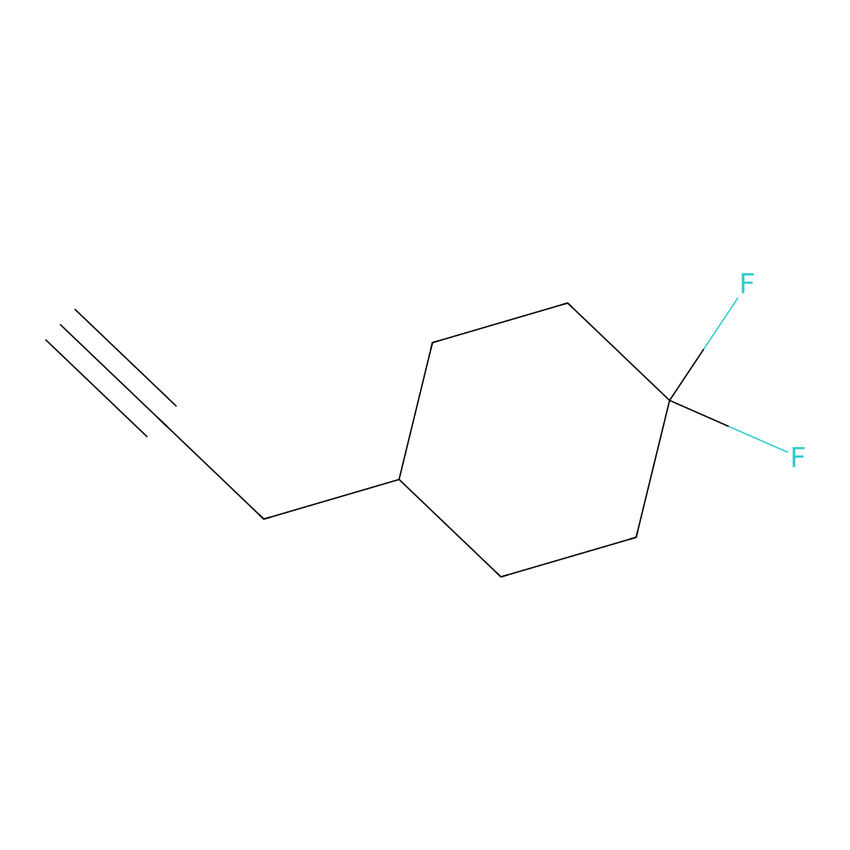 1,1-Difluoro-4-(prop-2-yn-1-yl)cyclohexane molecular structure, CAS 2229230-01-5