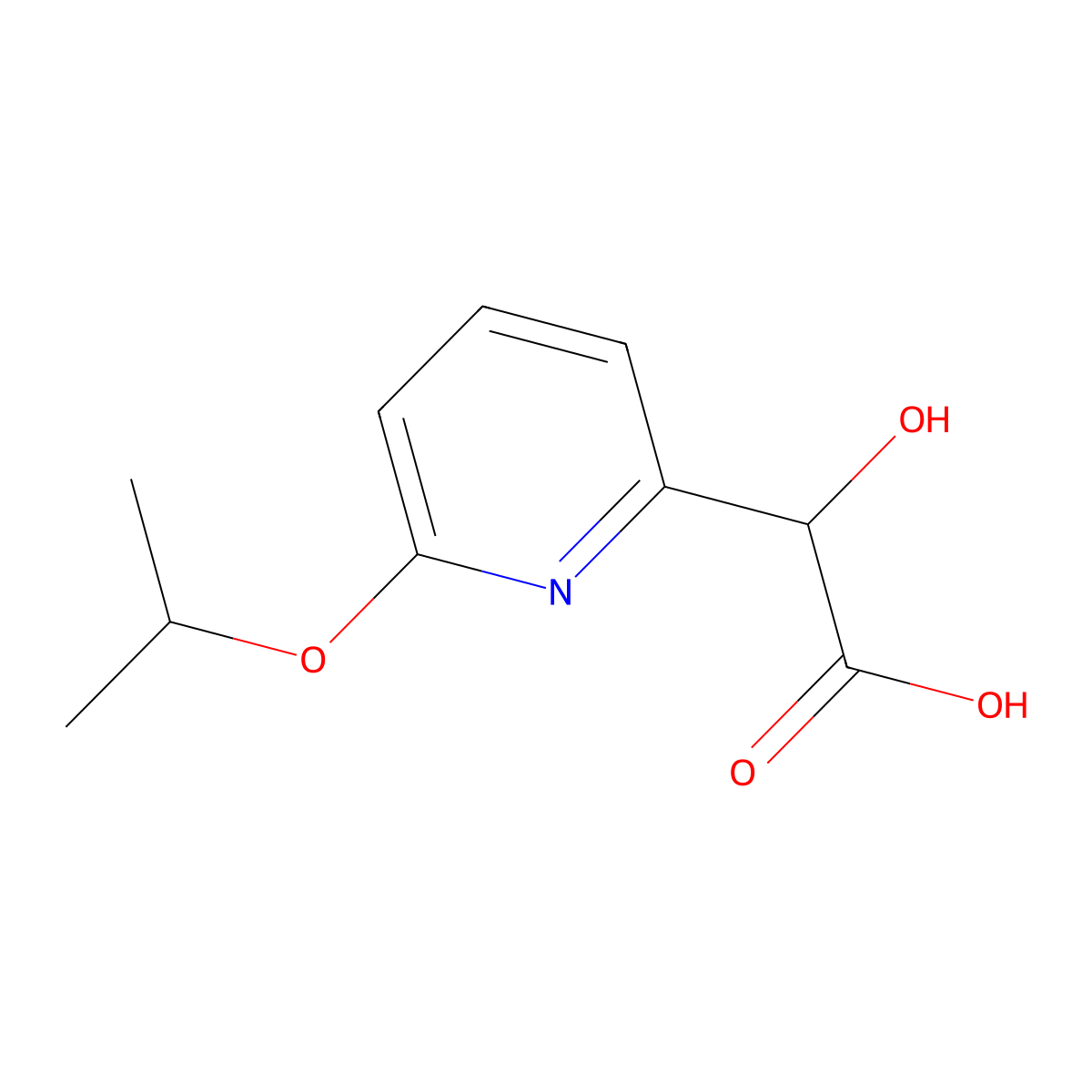 2-Hydroxy-2-[6-(propan-2-yloxy)pyridin-2-yl]acetic acid molecular structure, CAS 2229231-30-3