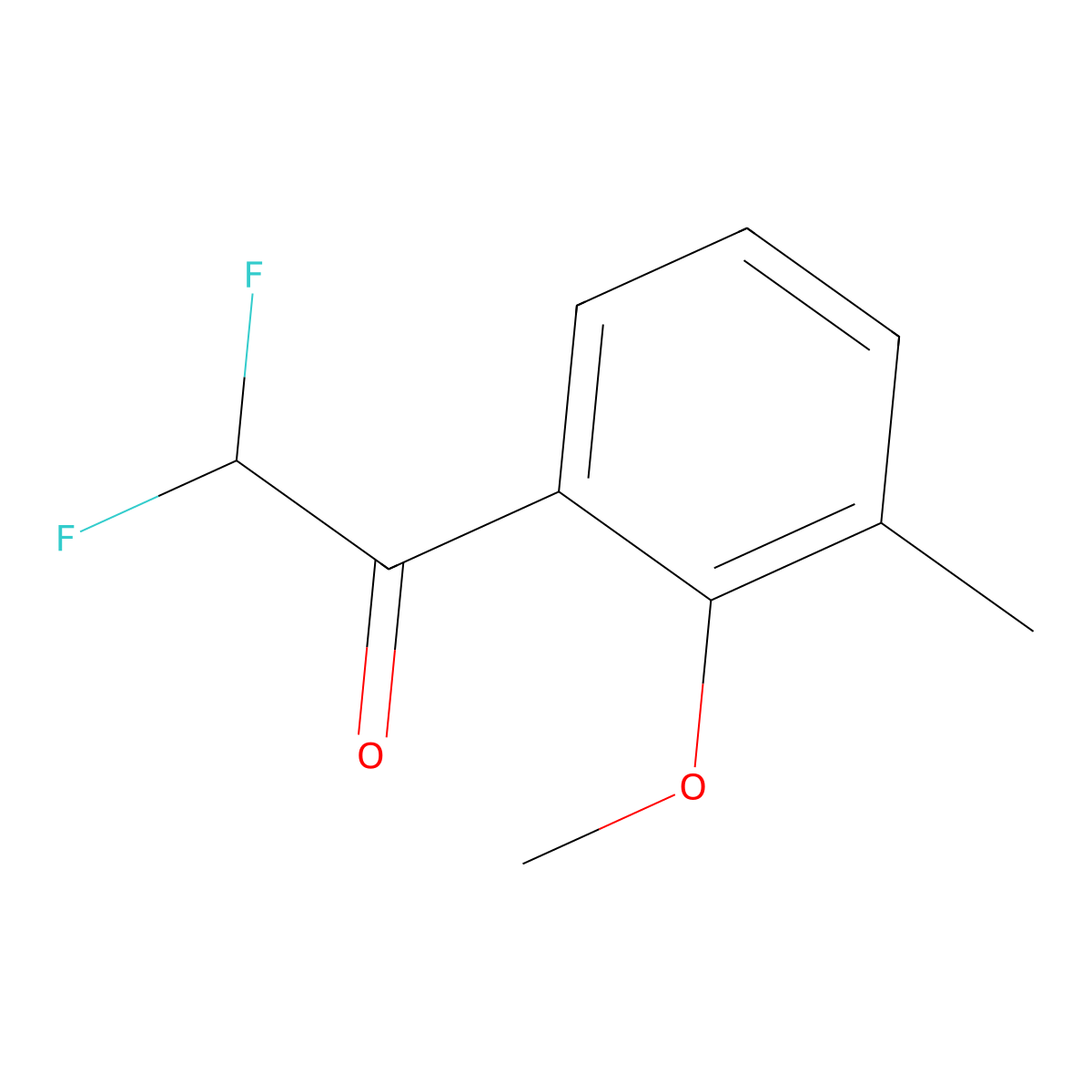 2,2-Difluoro-1-(2-methoxy-3-methylphenyl)ethanone molecular structure, CAS 2229231-45-0