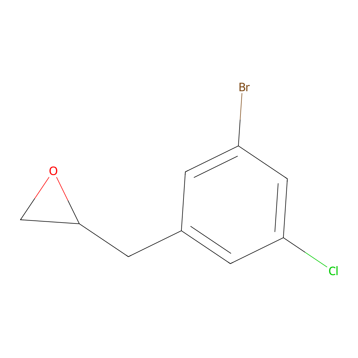 2-[(3-Bromo-5-chlorophenyl)methyl]oxirane molecular structure, CAS 2229231-47-2
