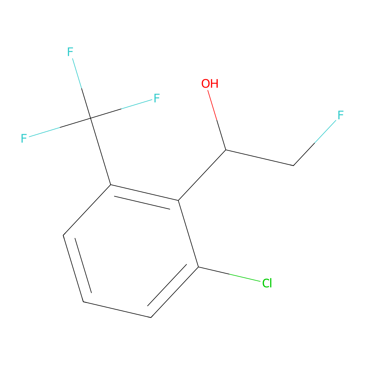 1-[2-Chloro-6-(trifluoromethyl)phenyl]-2-fluoroethan-1-ol molecular structure, CAS 2229231-72-3