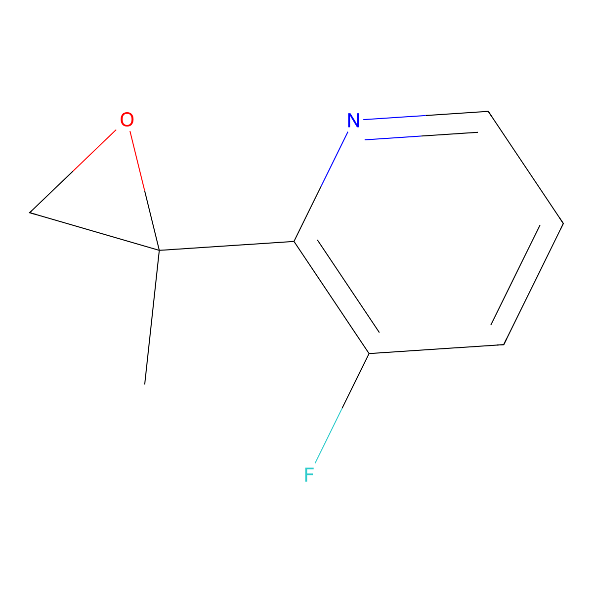 3-Fluoro-2-(2-methyloxiran-2-yl)pyridine molecular structure, CAS 2229237-35-6