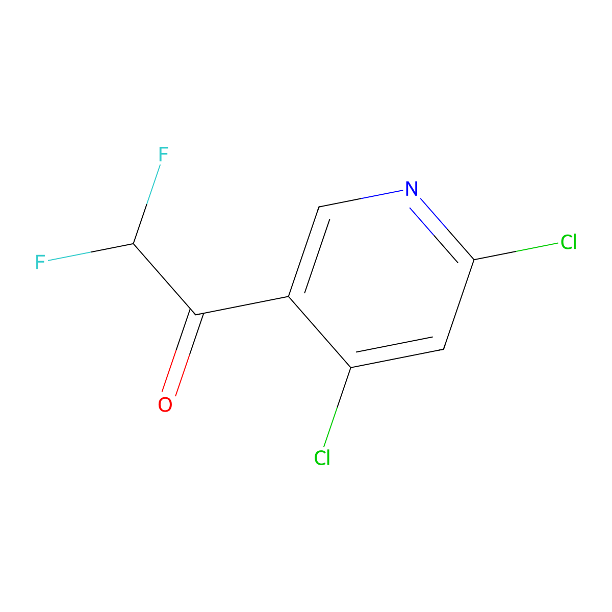 1-(4,6-Dichloro-3-pyridyl)-2,2-difluoroethanone molecular structure, CAS 2229238-42-8