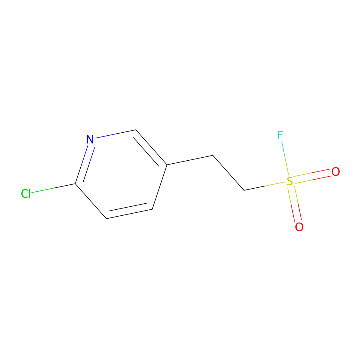 2-(6-Chloropyridin-3-yl)ethane-1-sulfonyl fluoride molecular structure, CAS 2229239-21-6