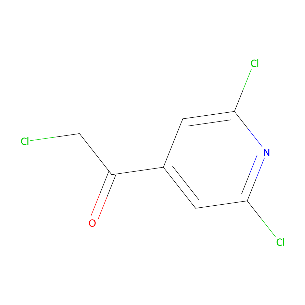 2-Chloro-1-(2,6-dichloropyridin-4-yl)ethan-1-one molecular structure, CAS 2229241-38-5