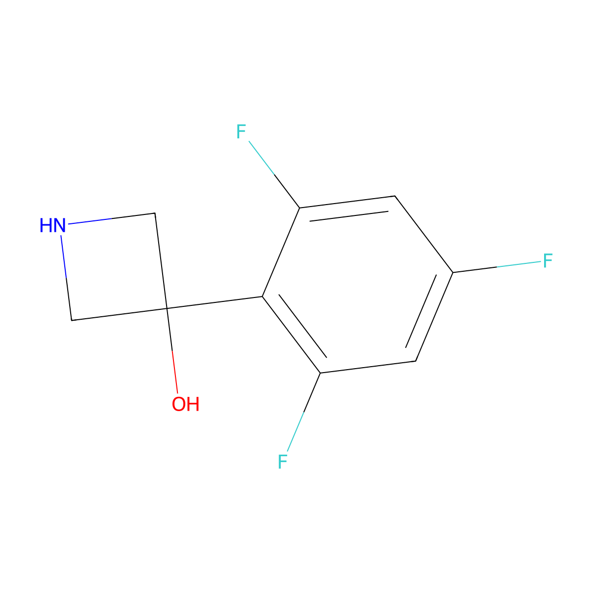 3-(2,4,6-Trifluorophenyl)azetidin-3-ol molecular structure, CAS 2229241-70-5