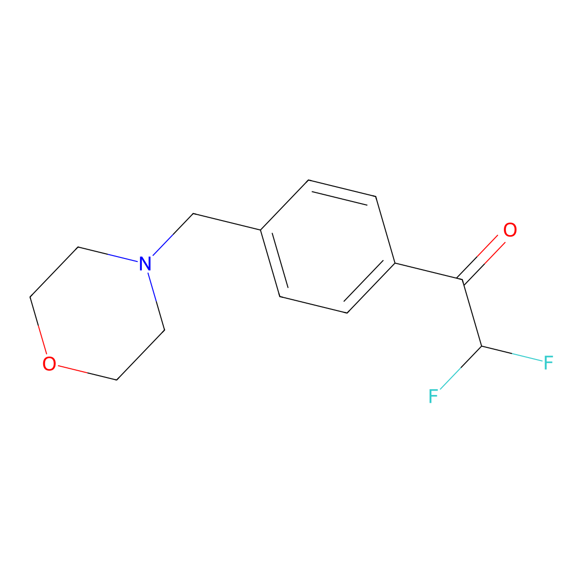 2,2-Difluoro-1-{4-[(morpholin-4-yl)methyl]phenyl}ethan-1-one molecular structure, CAS 2229241-89-6