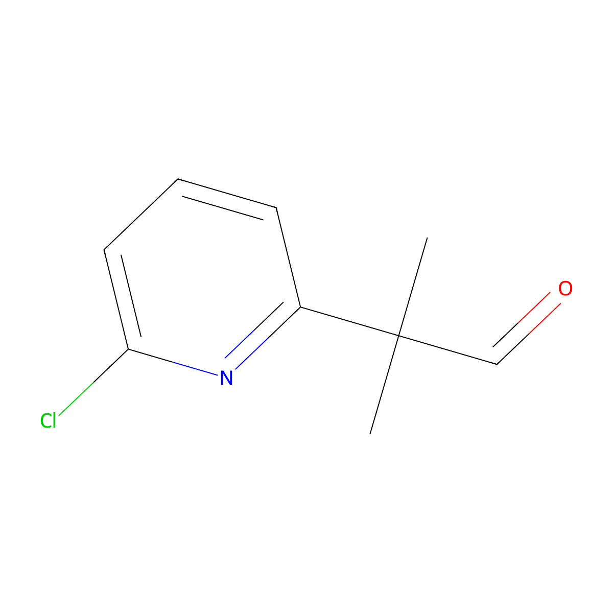 2-(6-Chloropyridin-2-yl)-2-methylpropanal molecular structure, CAS 2229241-91-0