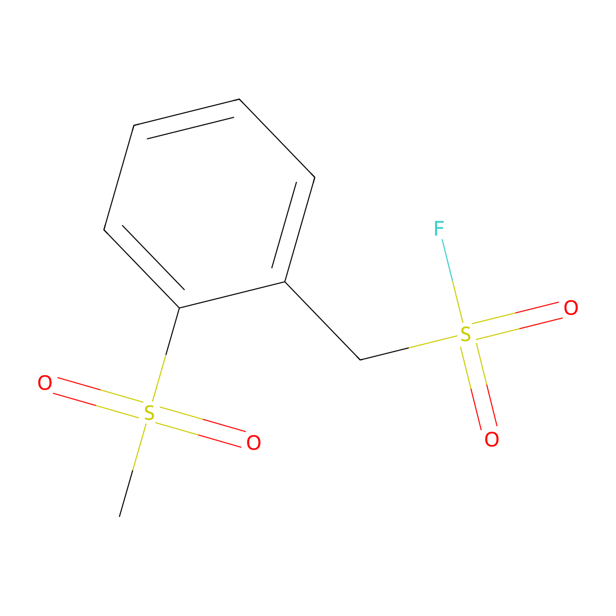 (2-Methanesulfonylphenyl)methanesulfonyl fluoride molecular structure, CAS 2229242-17-3
