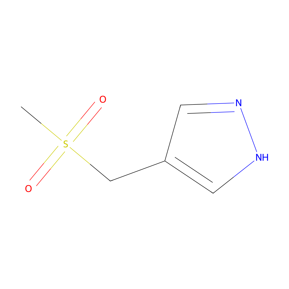 4-(methanesulfonylmethyl)-1H-pyrazole molecular structure, CAS 2229244-66-8
