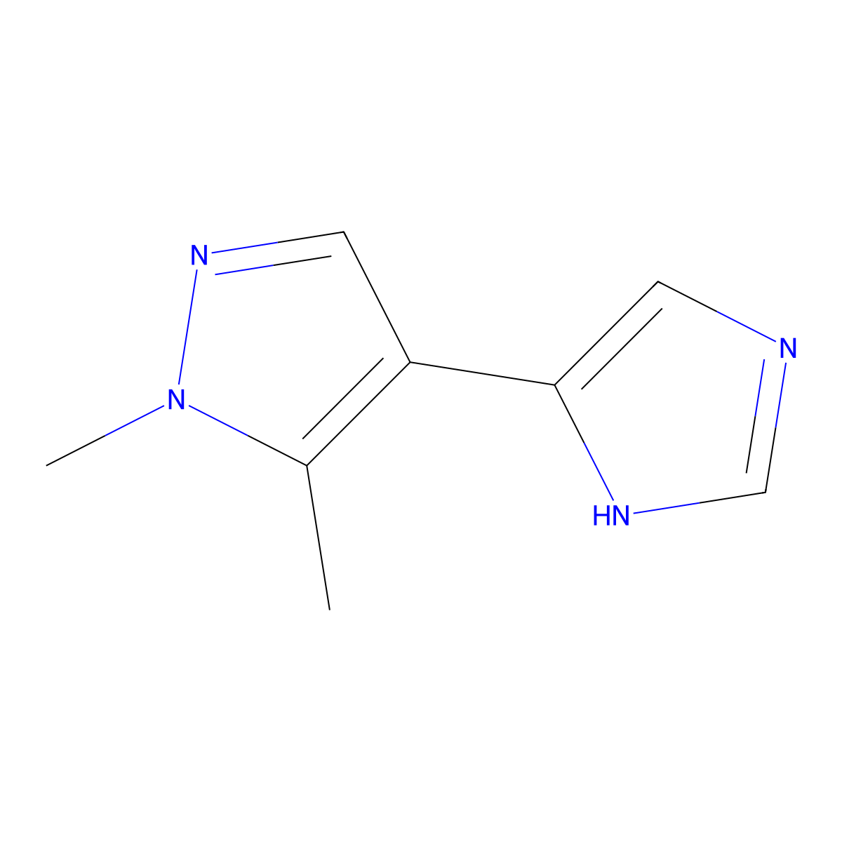 4-(1H-imidazol-4-yl)-1,5-dimethyl-1H-pyrazole molecular structure, CAS 2229244-86-2