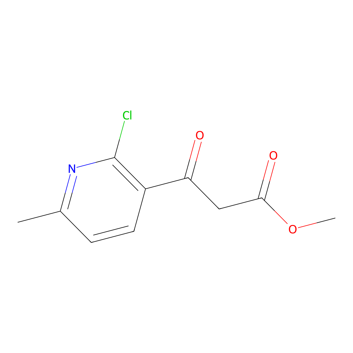 Methyl 3-(2-chloro-6-methylpyridin-3-yl)-3-oxopropanoate molecular structure, CAS 2229248-00-2