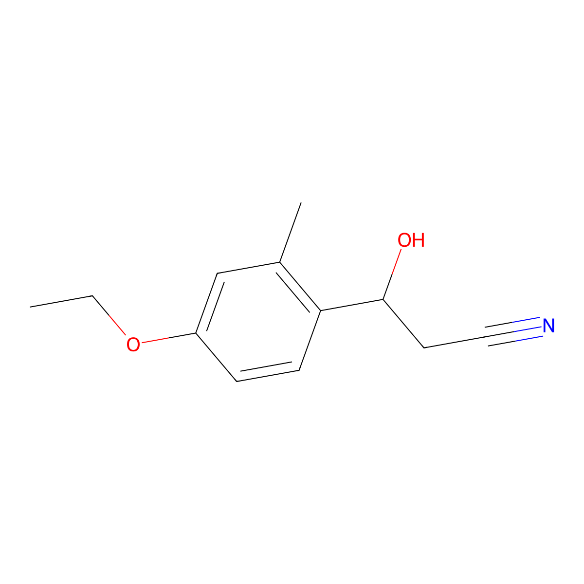 3-(4-Ethoxy-2-methylphenyl)-3-hydroxypropanenitrile molecular structure, CAS 2229250-35-3