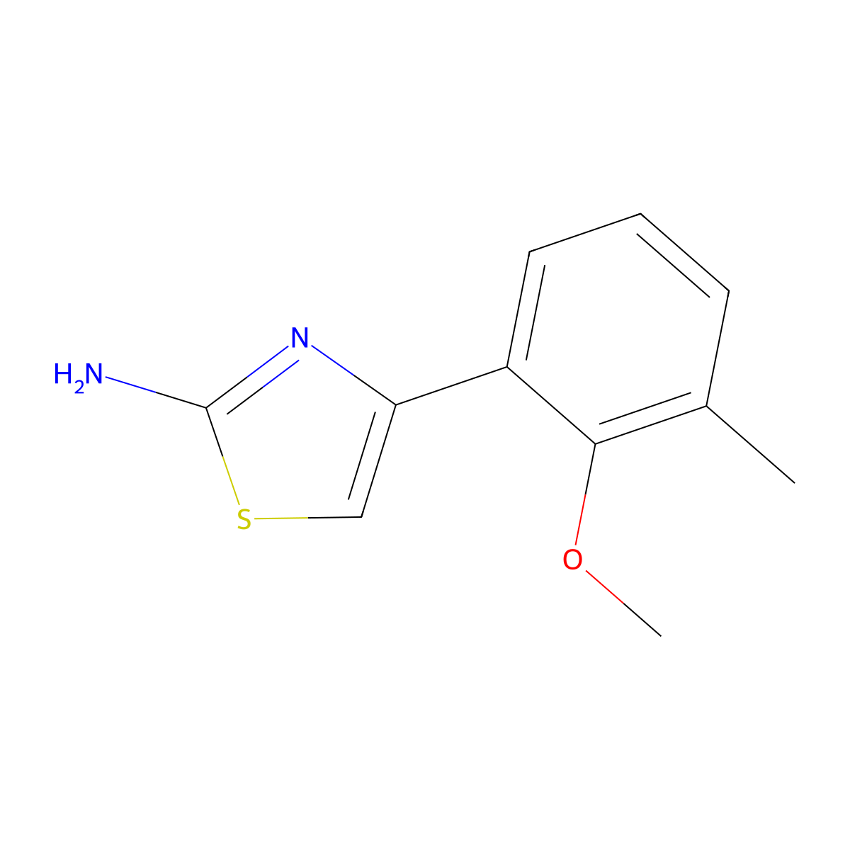 4-(2-Methoxy-3-methylphenyl)-1,3-thiazol-2-amine molecular structure, CAS 2229251-29-8