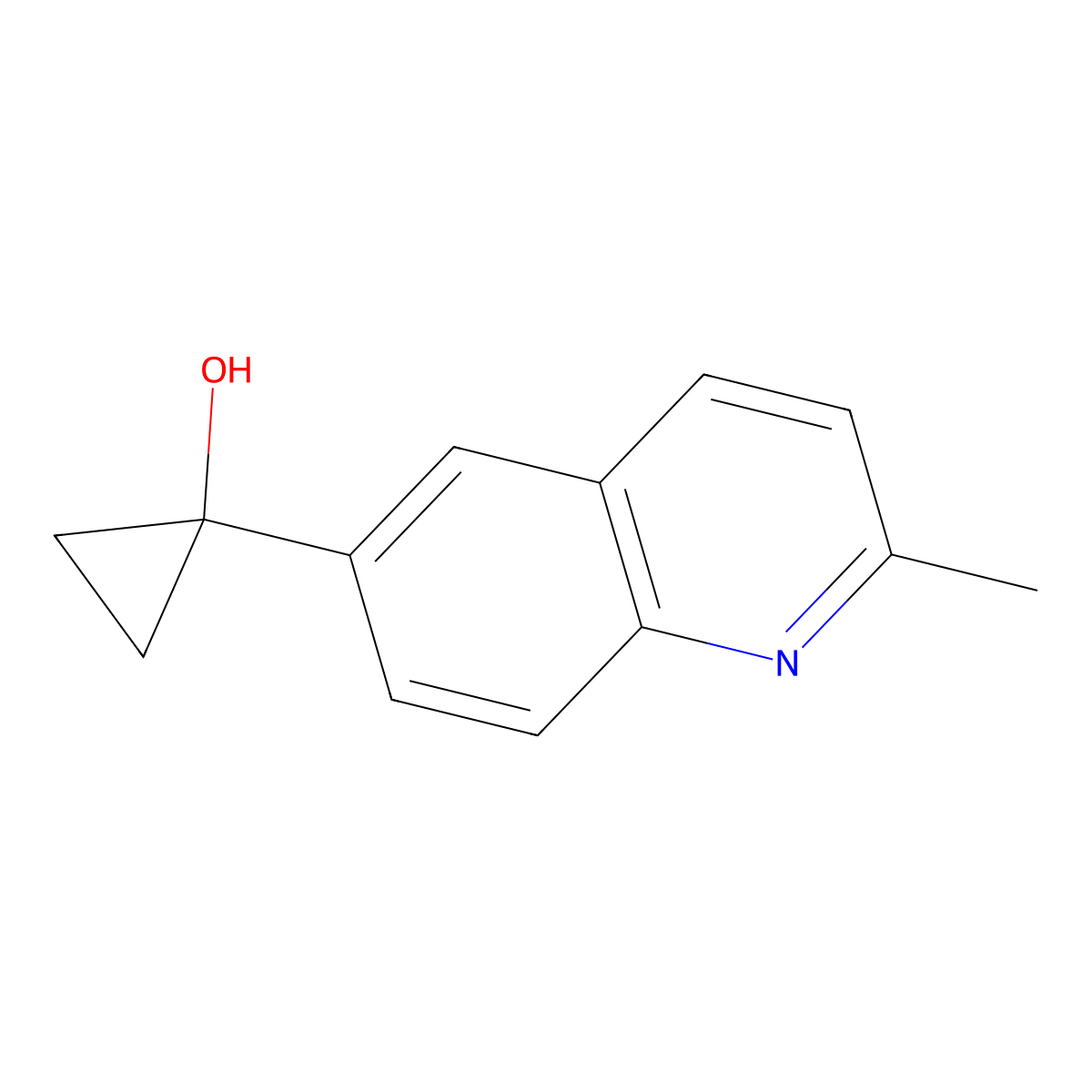 1-(2-Methylquinolin-6-yl)cyclopropan-1-ol molecular structure, CAS 2229251-38-9