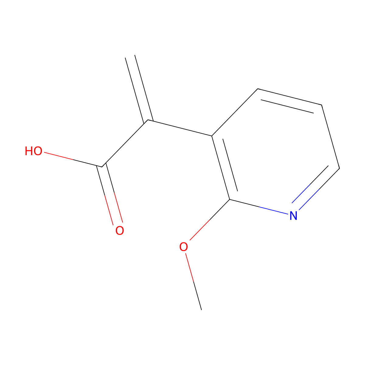 2-(2-Methoxypyridin-3-yl)prop-2-enoic acid molecular structure, CAS 2229251-47-0