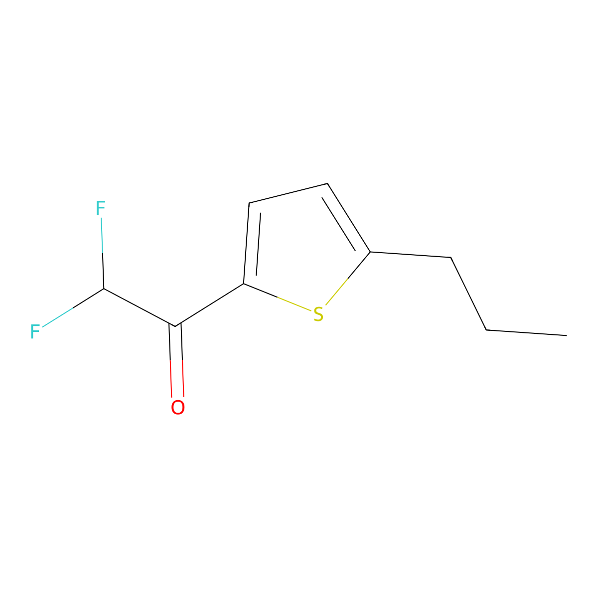 2,2-Difluoro-1-(5-propylthiophen-2-yl)ethanone molecular structure, CAS 2229251-72-1