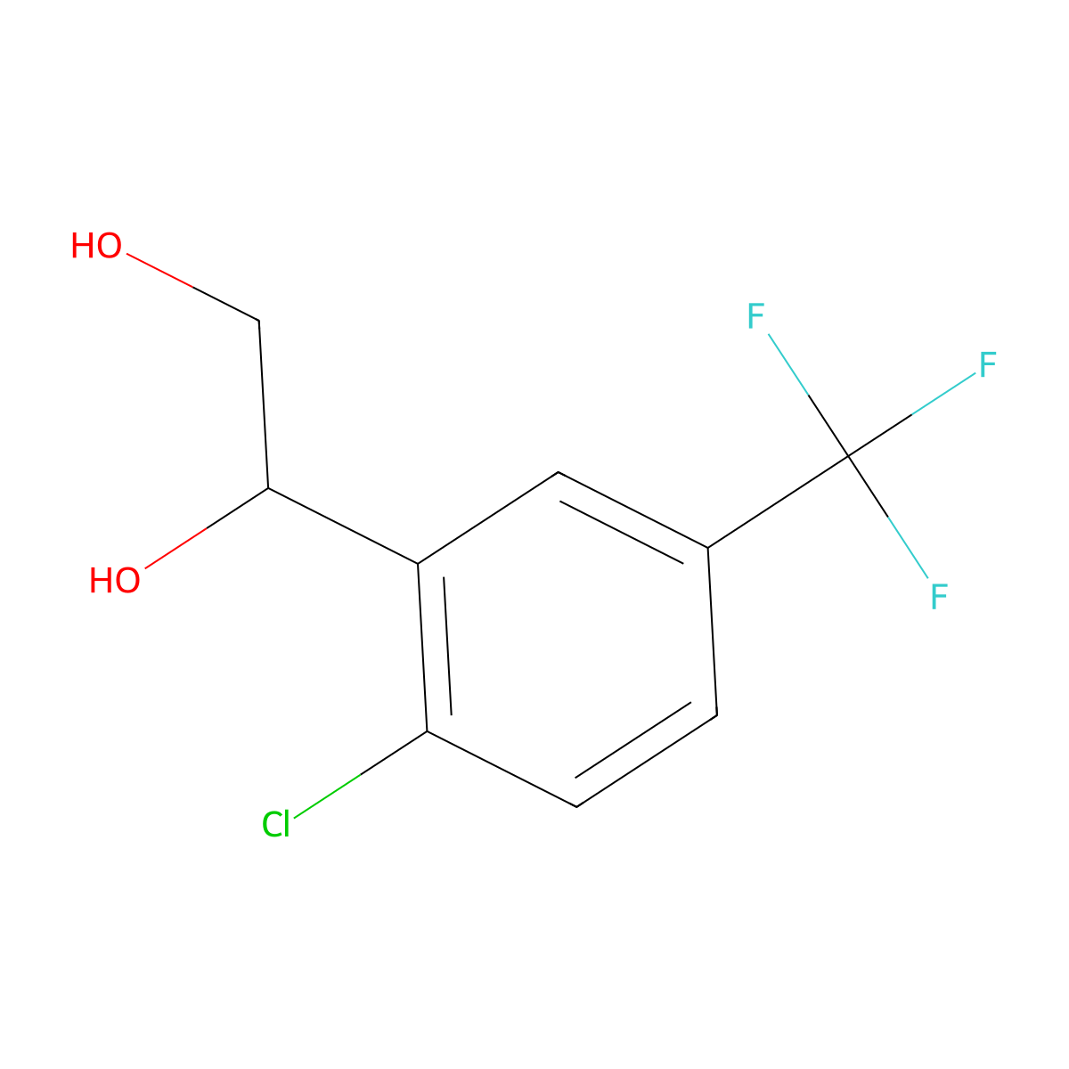 1-[2-Chloro-5-(trifluoromethyl)phenyl]ethane-1,2-diol molecular structure, CAS 2229255-70-1