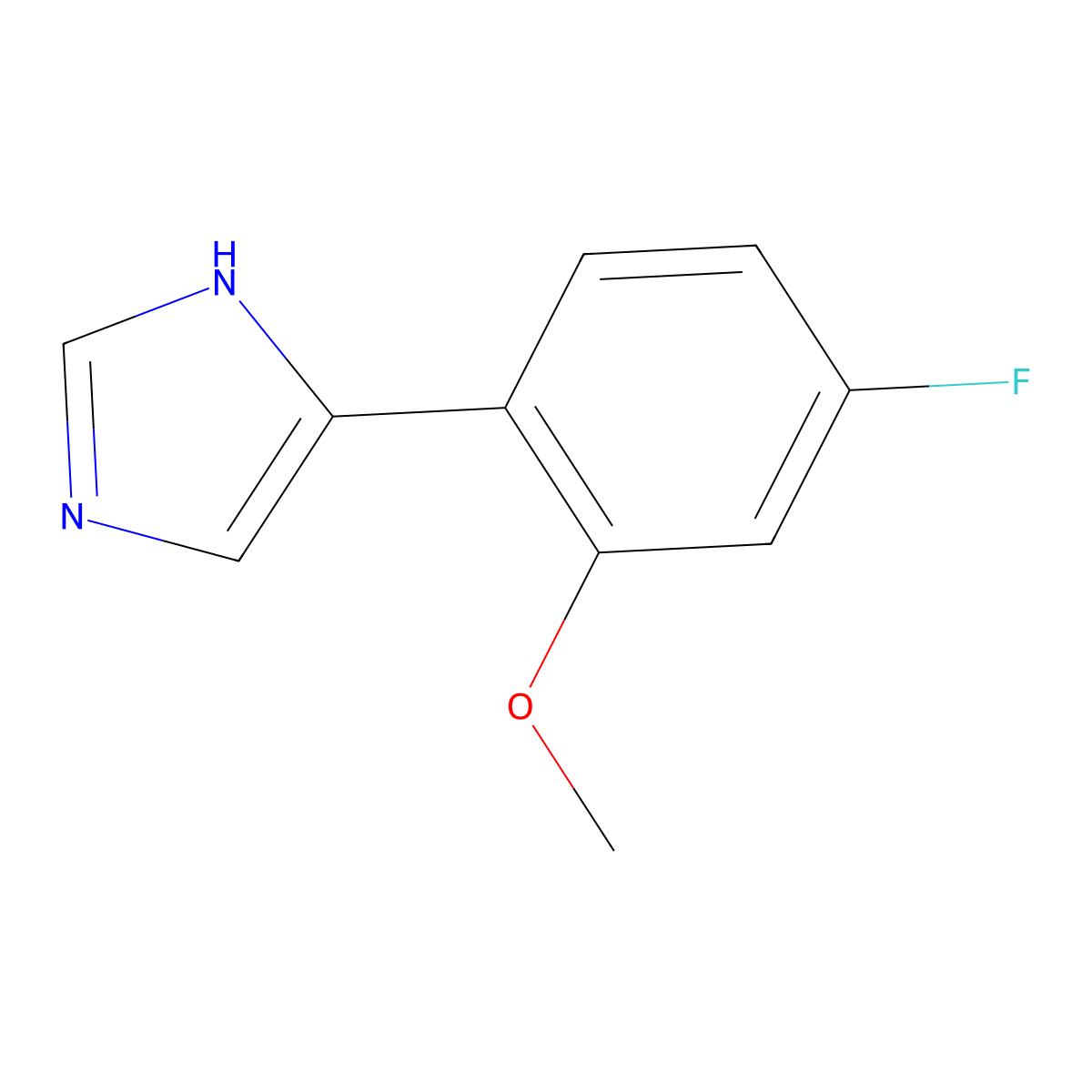 4-(4-fluoro-2-methoxyphenyl)-1H-imidazole molecular structure, CAS 2229255-73-4