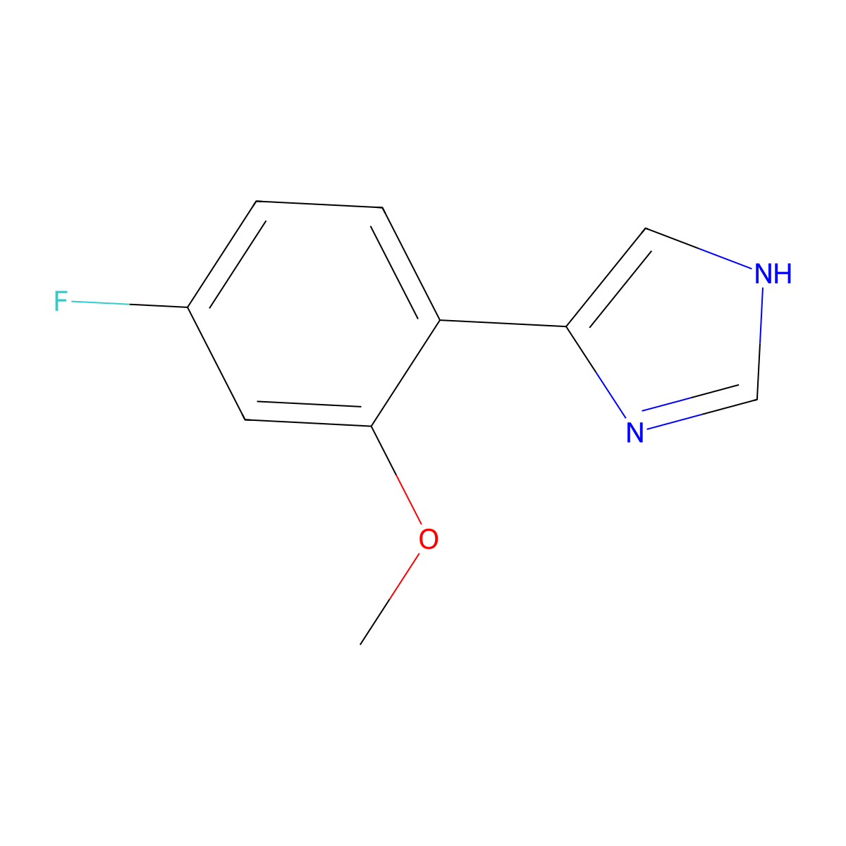 4-(4-fluoro-2-methoxyphenyl)-1H-imidazole molecular structure, CAS 2229255-73-4