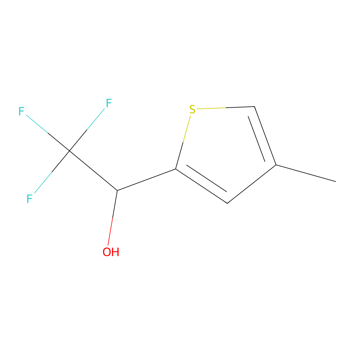 2,2,2-Trifluoro-1-(4-methylthiophen-2-yl)ethan-1-ol molecular structure, CAS 2229255-88-1