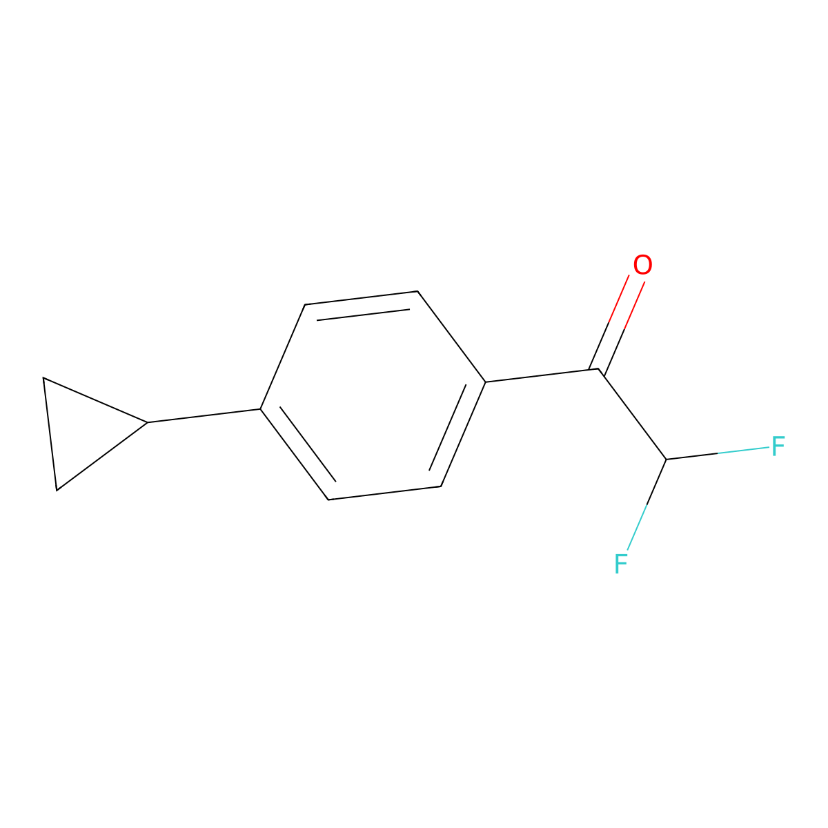 1-(4-Cyclopropylphenyl)-2,2-difluoroethan-1-one molecular structure, CAS 2229255-97-2