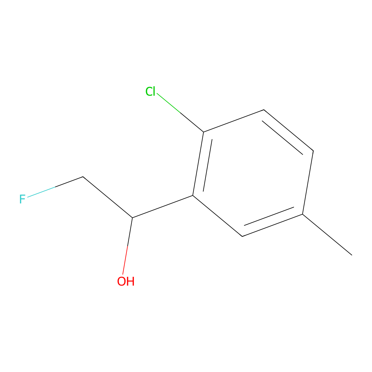 1-(2-Chloro-5-methylphenyl)-2-fluoroethan-1-ol molecular structure, CAS 2229256-42-0