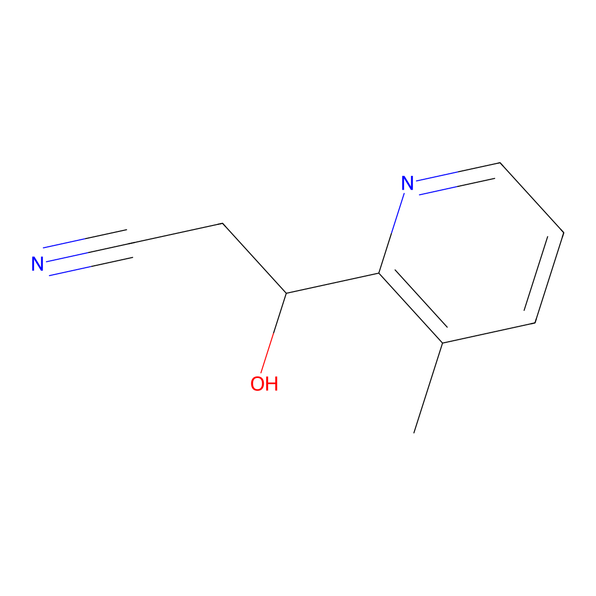 3-Hydroxy-3-(3-methylpyridin-2-yl)propanenitrile molecular structure, CAS 2229257-55-8